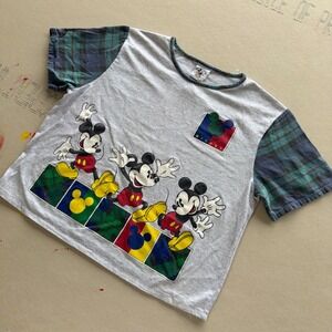 Vintage 90s Mickey & Co Disney Baby Denim Dungaree style T-shirt